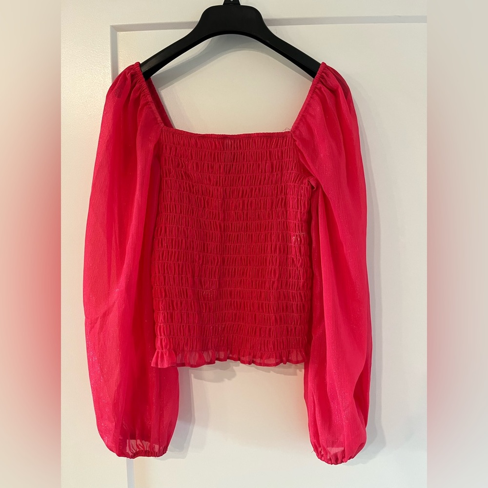 ASOS hot pink long sleeve going out top